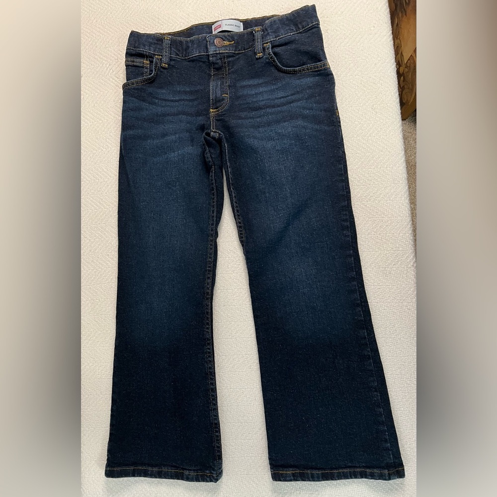 Wrangler Boys Youth Jeans size 10 Husky Blue Straight Leg Authentic Adj. Waist